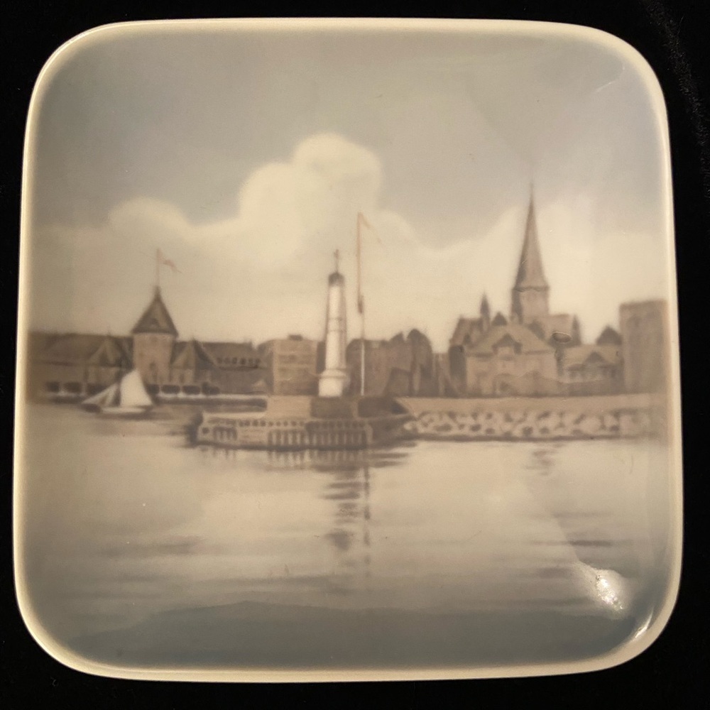 Vintage Denmark Royal Copenhagen Trinket Dish Arhaus Havn Square Bowl